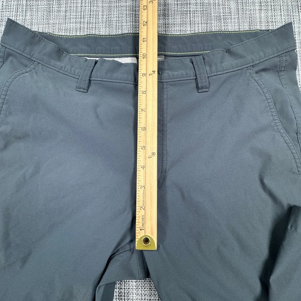 Eddie Bauer Takeoff Chino Pants Mens 34x34 Gray Blue Nylon Stretch Flat Front